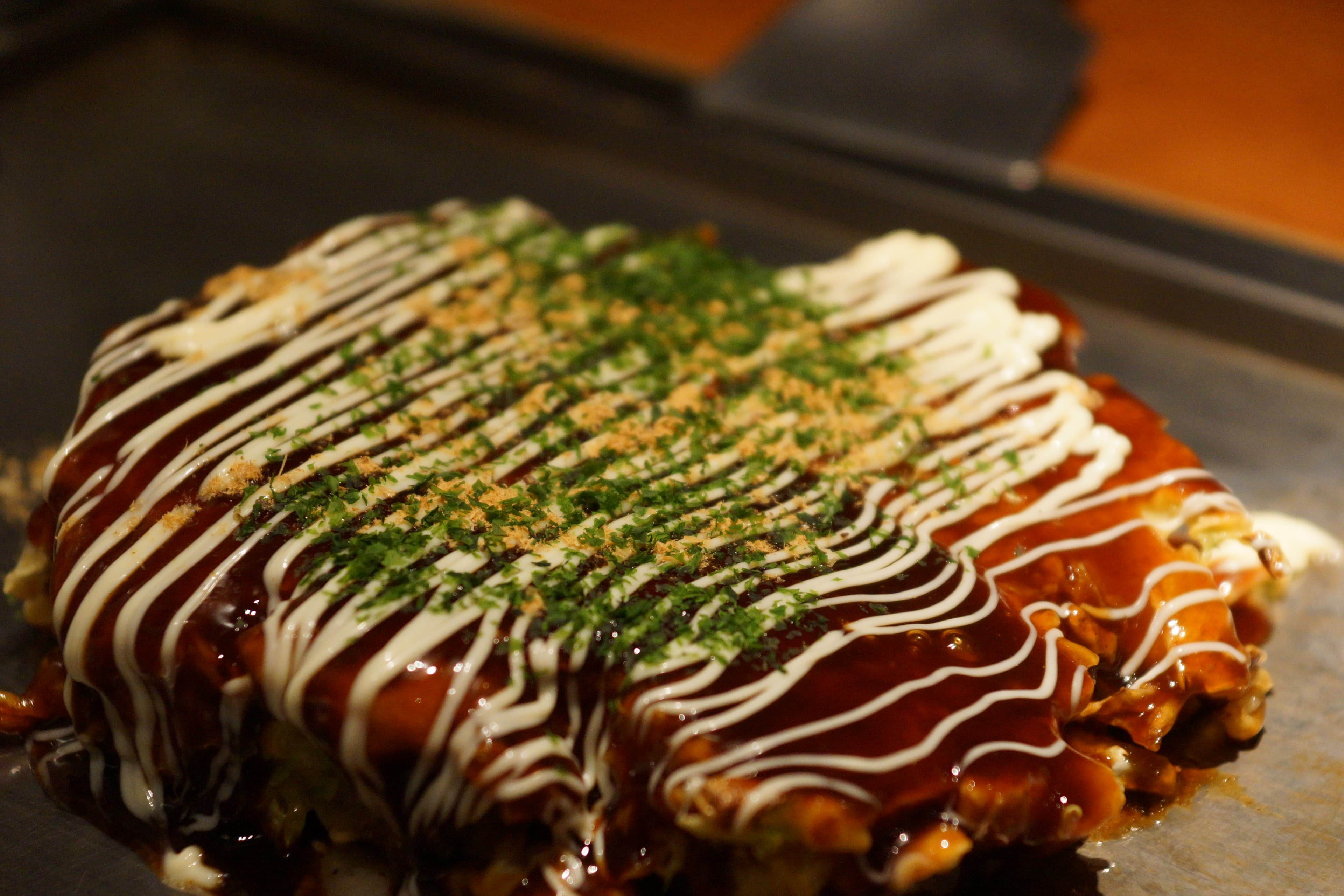 Okonomiyaki au chou et lard
