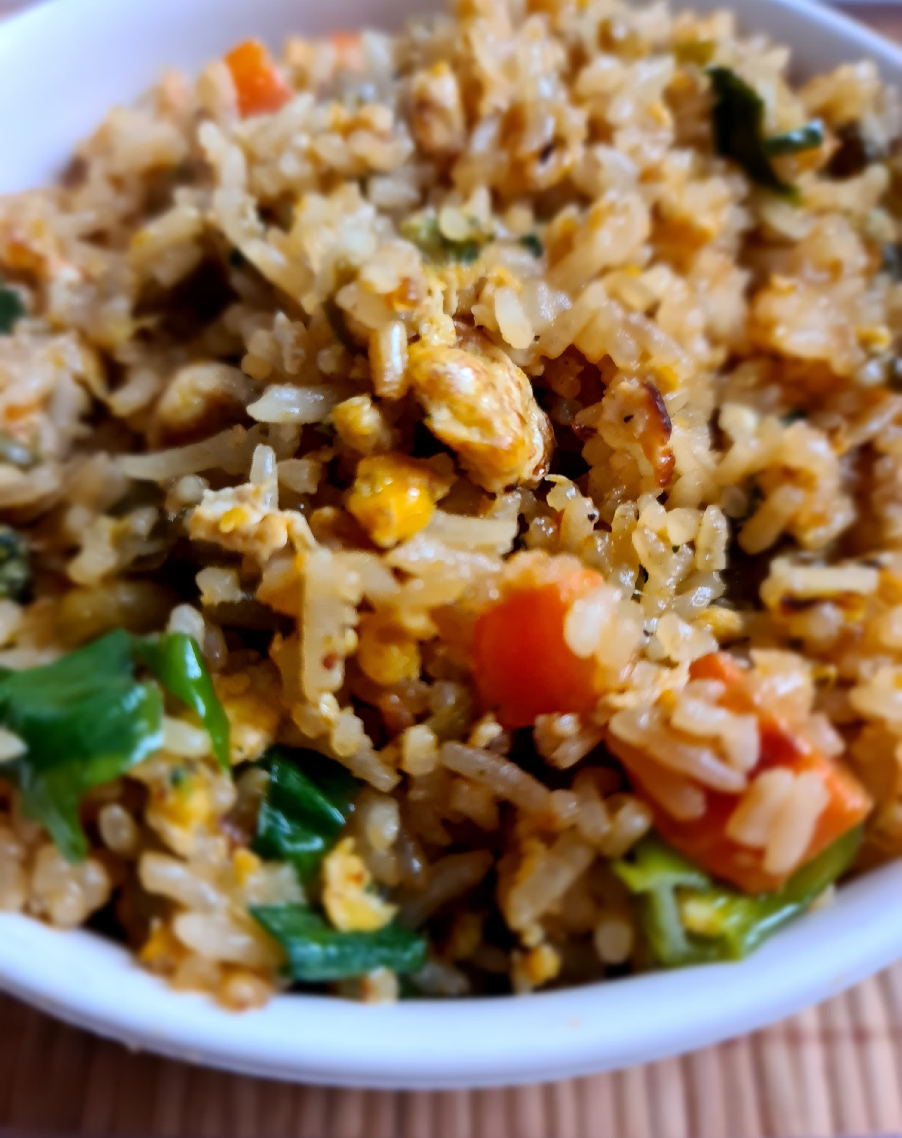 Riz cantonais au poulet et crevettes